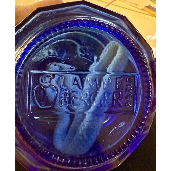 LAMPE BERGER Cobalt Blue 6" Tall Fragrance Lamp Silver Tone Crown Complete - Picture 6 of 9